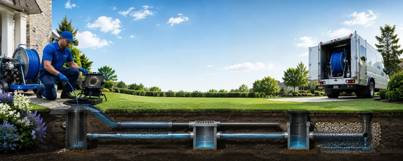 Outdoor drain cleaning information for English, IN